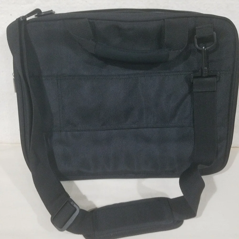 Black Travel soft Laptop Messenger Bag‎ TUARI Briefcase Shoulder Strap Padded